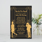 Budget Roaring 20 Art Deko Flapper Girl Invitation (Stehend Vorderseite)