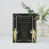 Budget Roaring 20 Flapper Girl Art Deco Einladung (Stehend Vorderseite)