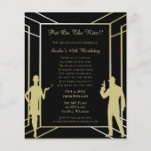 Budget Roaring 20 Flapper Girl Art Deco Einladung (Vorderseite)