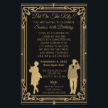 Budget Roaring 20 flapper Girl Gangster Einladung<br><div class="desc">Etwas,  das Ritz! Roaring 20er Kunst Deko Flapper Mädchen und Gangster Party glitz und Glam,  Gold und schwarz Einladungen</div>