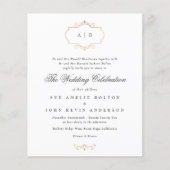 Budget romantic classic gold monogram wedding flyer (Vorne)