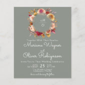 Budget Romantic Fall Floral Sage Green Hochzeit (Vorderseite)