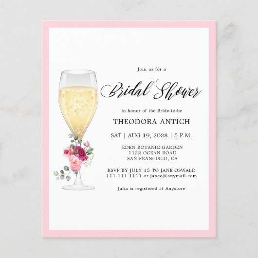 Budget Romantic Floral Bridal Shower (Vorderseite)