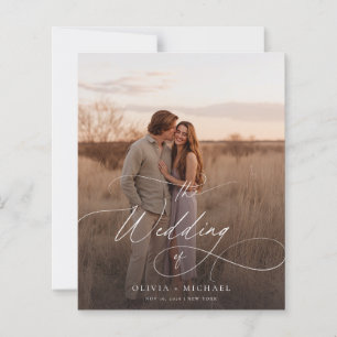 Budget Romantic Script Boho Wedding Foto lädt ein