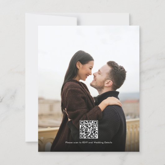 BUDGET Romantic Script Foto QR Code Hochzeit (Rückseite)