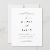 BUDGET Romantic Script Schwarz-weiße erste Hochzei (Vorderseite)