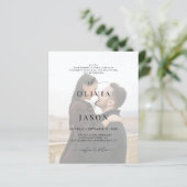 BUDGET Romantic Script Schwarz-weiße Foto Hochzeit (Stehend Vorderseite)