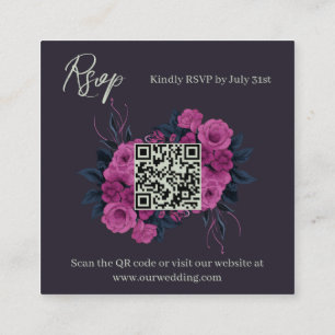 Budget Romantische Gothic-Liebende Moderne QR-Code Begleitkarte