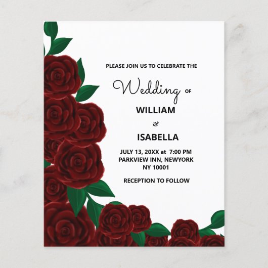 Budget Romantische Herbsthochzeiten im Freien Rote (Vorderseite)