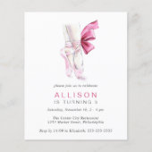 Budget Rosa Ballett Schuhe Geburtstagsparty Einlad (Vorderseite)