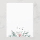 Budget Rosa Bläschen Eukalyptus Hochzeit Einladung (Rückseite)