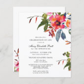 Budget Rosa Blume Feier zum Leben einladen (Vorne/Hinten)