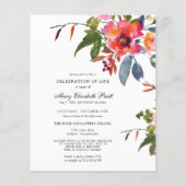 Budget Rosa Blume Feier zum Leben einladen (Vorderseite)