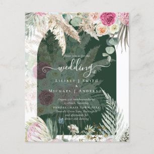 BUDGET Rosa Blumen- Pampasgras-Hochzeit Flyer