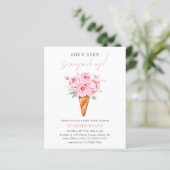 Budget Rosa Blumeneis Brautparty lädt ein (Stehend Vorderseite)