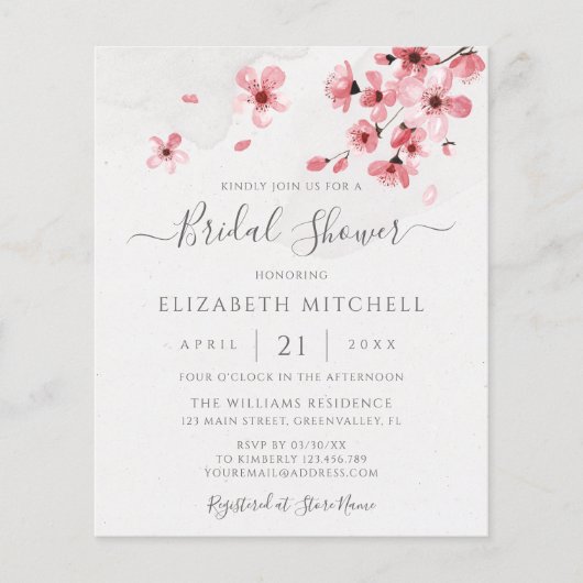 Budget Rosa Blumenkirschenbrlossom Brautparty (Vorderseite)