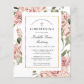 Budget Rosa Blumenkreuz Einladung (Vorderseite)