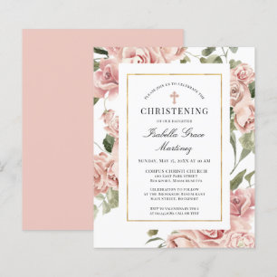 Budget Rosa Blumenkreuz Einladung