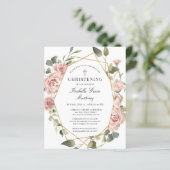 Budget Rosa Blumenkreuz Einladung (Stehend Vorderseite)