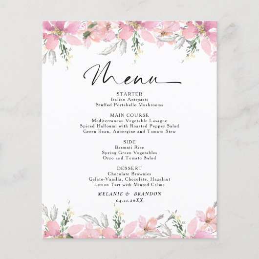 Budget Rosa Blumenmenü (Vorderseite)