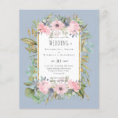 BUDGET Rosa Blush Blumengarten Hochzeit (Vorderseite)