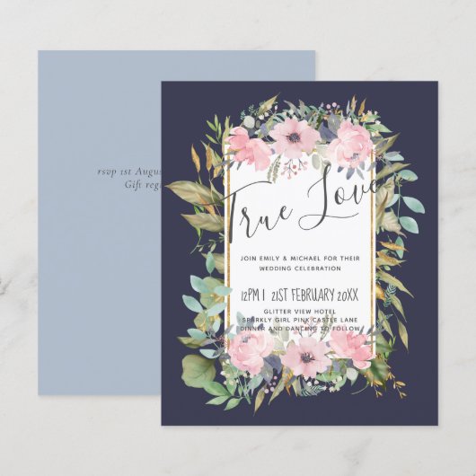BUDGET Rosa Blush Blumengarten Hochzeit (Vorne/Hinten)