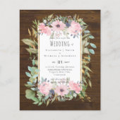 BUDGET Rosa Blush Blumengarten Hochzeit (Vorderseite)