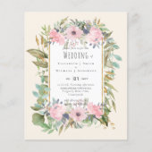 BUDGET Rosa Blush Blumengarten Hochzeit (Vorderseite)
