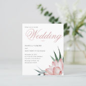 Budget Rosa Blush Floral Wasserfarbenhochzeit (Stehend Vorderseite)