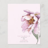 Budget Rosa Blütenblut Einladung (Rückseite)