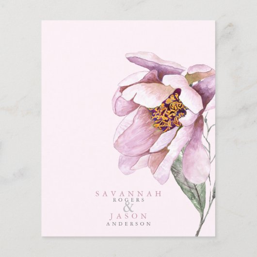 Budget Rosa Blütenblut Einladung (Rückseite)