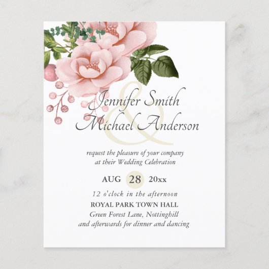 Budget Rosa Blütenblütenblüte Hochzeitssandale (Vorderseite)