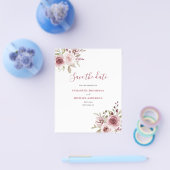 Budget Rosa Blütenhochzeit retten Datum Flyer (Einzeln)