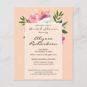 Budget Rosa Blütenweiß Blüten 2B Brautparty Flyer