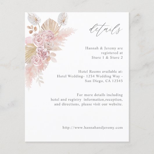 Budget Rosa Boho Blumendetails Flyer (Vorne)