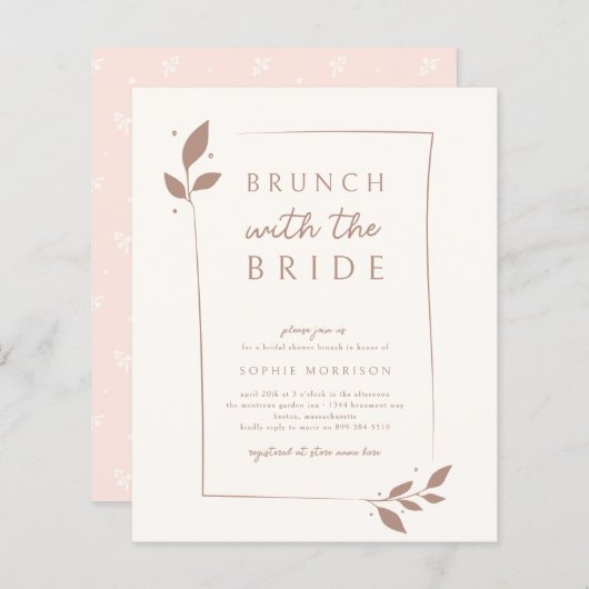 Budget Rosa Botanisches Brunch Brautparty (Vorne/Hinten)