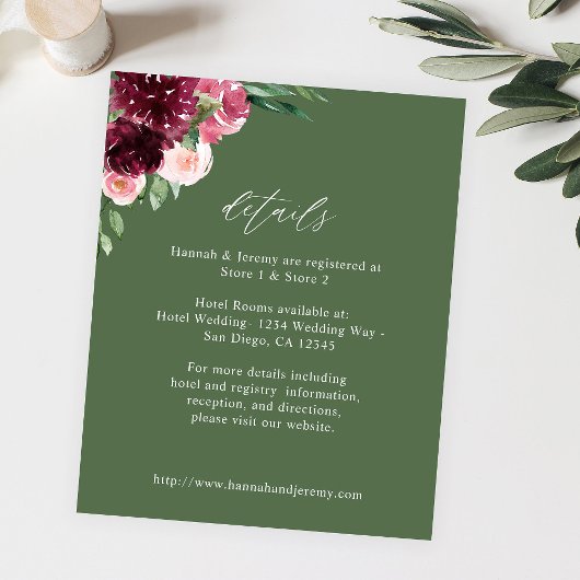 Budget Rosa & Burgund Floral 7 Details - Grün Flyer