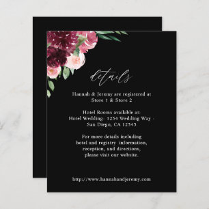 Budget Rosa & Burgund Floral 7 Details - Schwarz