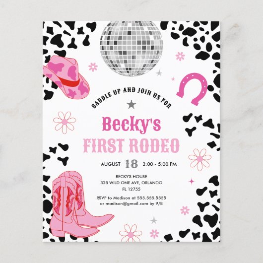 Budget Rosa Disco Erster Rodeo Girl (Vorderseite)