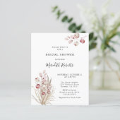 Budget Rosa Eukalyptus Palm Brautparty Einladung (Stehend Vorderseite)