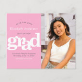 Budget Rosa Foto Retten Datum Abschluss Einladung (Vorderseite)