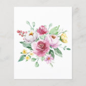 Budget Rosa Gelbe Blütenhochzeit Einladung (Rückseite)