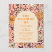 Budget Rosa Gelborange Wildblumen Hochzeit (Vorderseite)