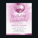Budget Rosa Glitzer 70er Disco Ball Geburtstag<br><div class="desc">Modernes Glam Rosa Glitzer Sparkle 70er Party Disco</div>