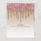 BUDGET Rosa Glitzer Einhorn Girls Birthday Einladu (Rückseite)