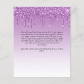 BUDGET Rosa Glitzer Einhorn Girls Birthday Einladu (Rückseite)