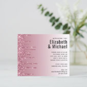 BUDGET Rosa Glitzer Hochzeitseinladungen (Stehend Vorderseite)