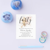 Budget Rosa & Gold 40. Geburtstag Einladung Flyer (Einzeln)