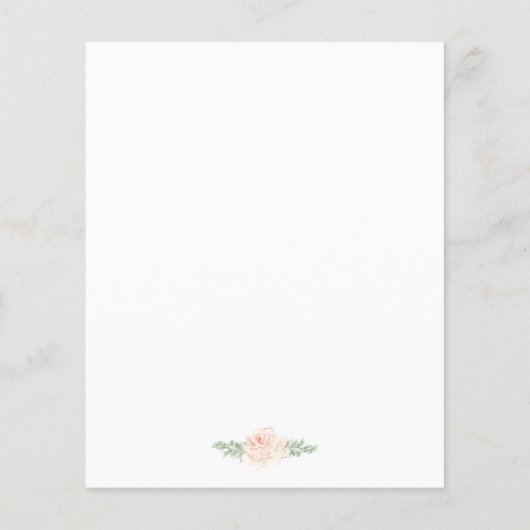 Budget Rosa Gold Blumendusche Einladung (Rückseite)