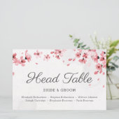 Budget Rosa Kirschblüte Kopf Tisch Karte (Stehend Vorderseite)